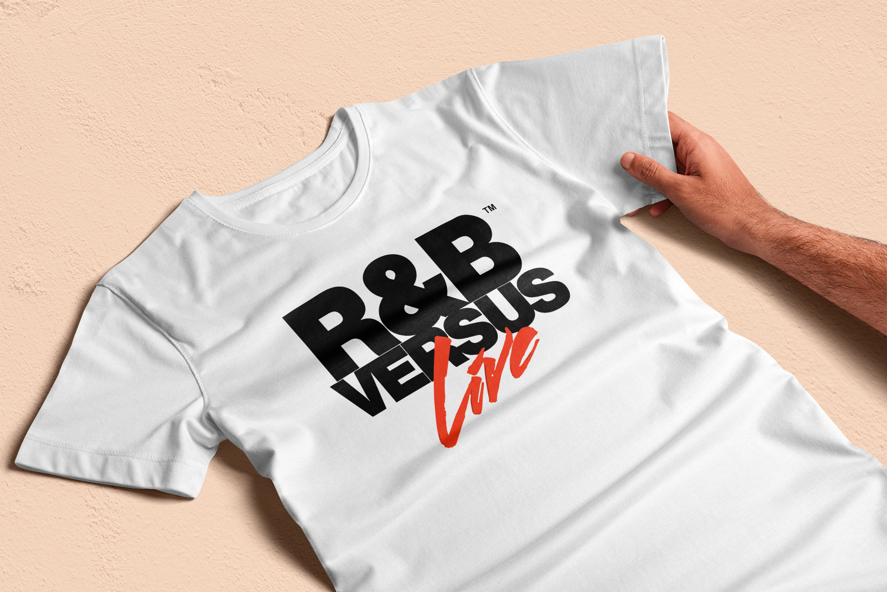 White R&B Versus Live T-shirt (Vinyl Print)