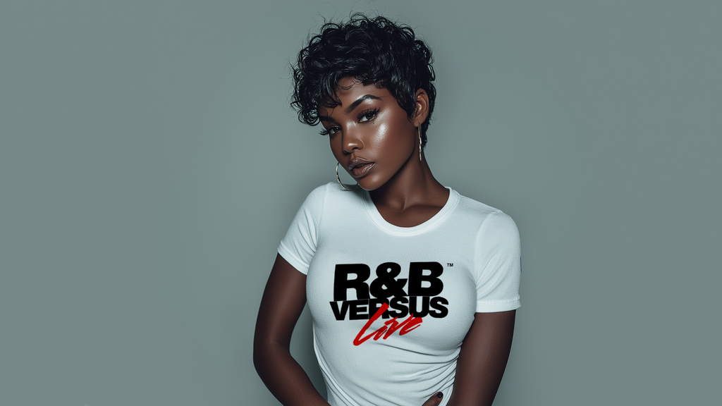 White R&B Versus Live T-shirt (Vinyl Print)