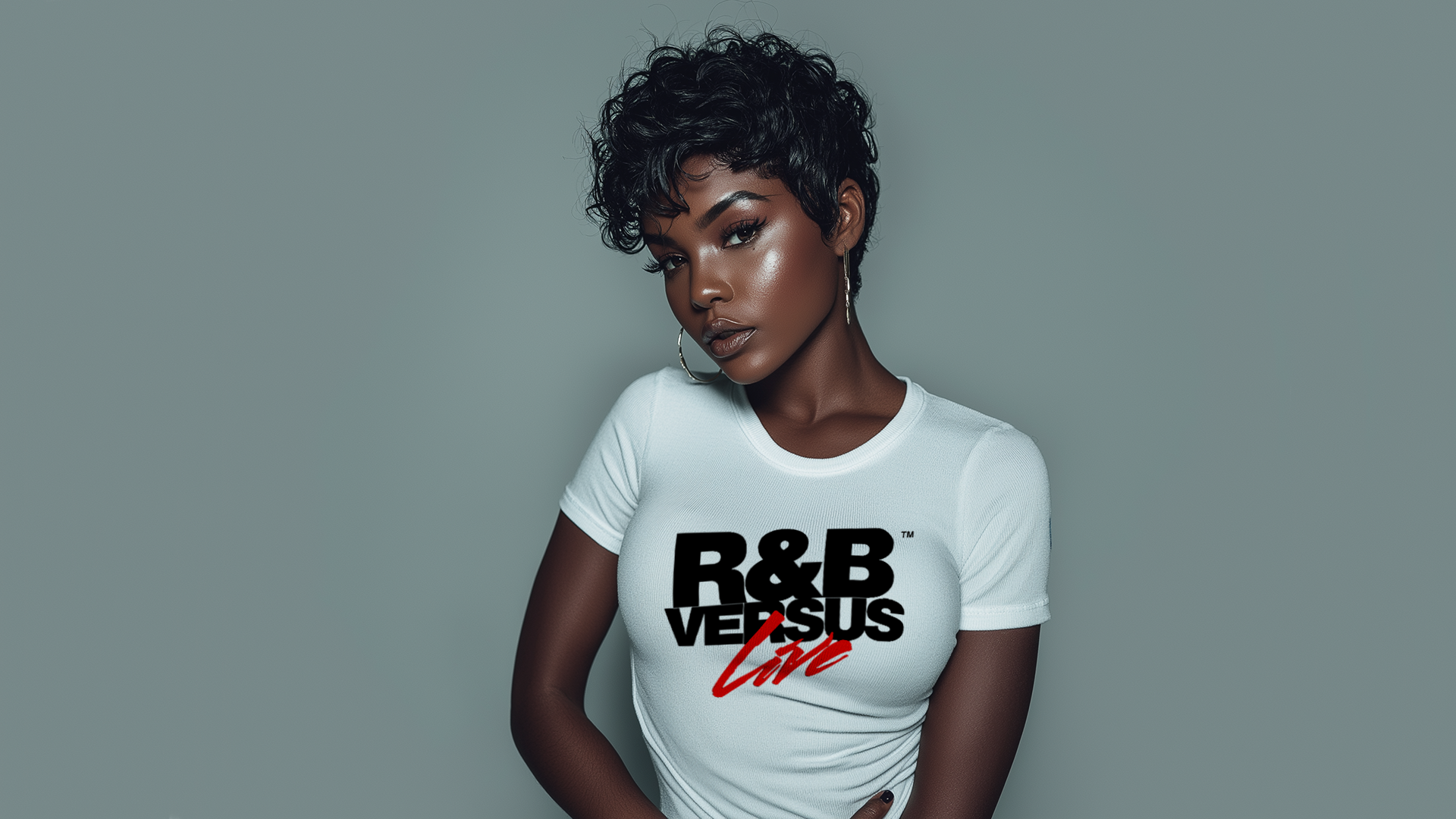 White R&B Versus Live T-shirt (Vinyl Print)