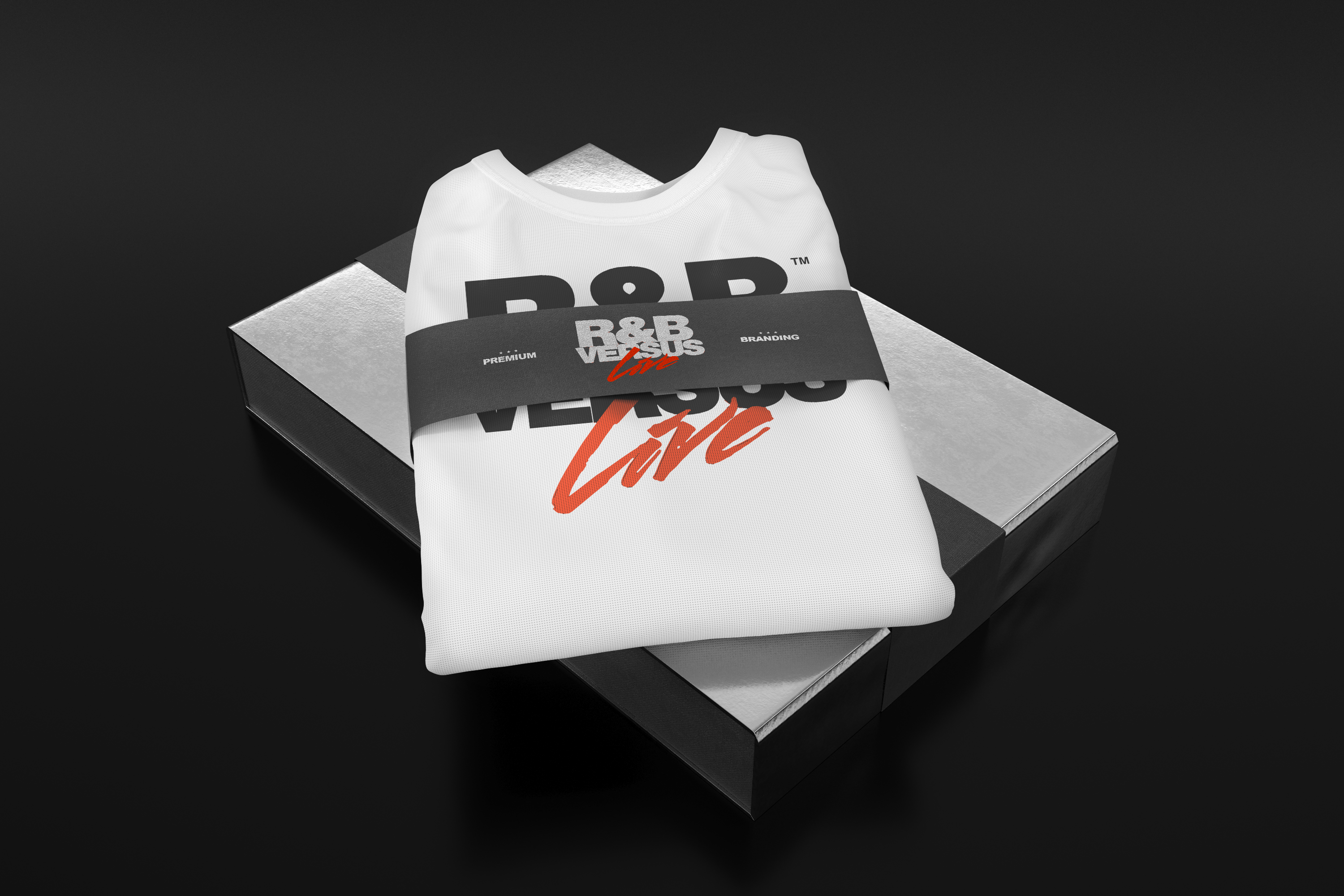 White R&B Versus Live T-shirt (Vinyl Print)