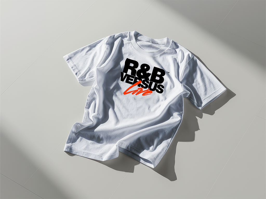 White R&B Versus Live T-shirt (Vinyl Print)
